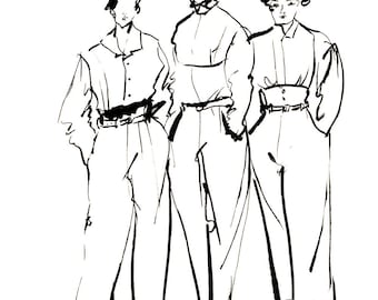Illustration de mode Comme des Garçons : oeuvre d'art minimaliste au stylo pinceau (téléchargement numérique