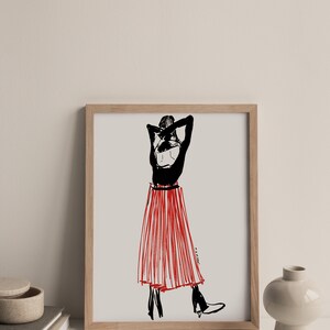Red Pleats Skirt Fashion Illustration fashion Illustration Print Red Pleats Skirt Fashion Illustration fashion Illustration Print
