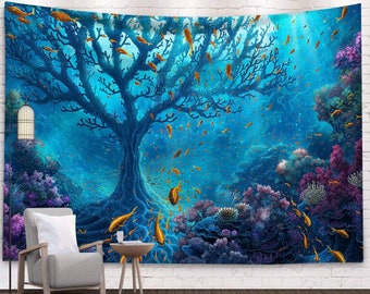 Designart TAP14708-80-68 Beautiful Seabed with Fish Landscape Blanket Décor Art for Home and Office Wall Tapestry x Large 80 in x 68 in Created On Lightweight Polyester Fabric Designart TAP14708-80-68 Beautiful Seabed with Fish Landscape Blanket Décor Art for Home and Office Wall Tapestry x Large 80 in x 68 in Created On Lightweight Polyester Fabric