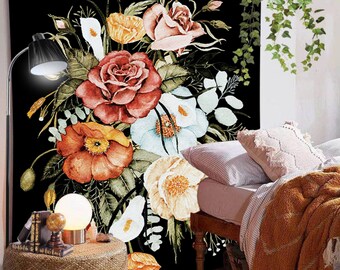wallpapers Vintage Rose Decorator Paper Tapestry rose tapestry etsy