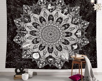 Psychedelic Constellation Galaxy Tapestry, Starry Night for Wall Hanging for Living Room,Bedroom,Dorm