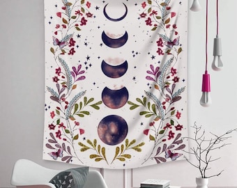Beautiful Moonlit Garden flower Wall Tapestry for Living Room,Bedroom,Dorm