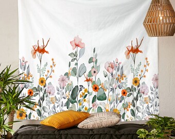 Beautiful wild flower view Wall Tapestry, Nature forest landscape for Living Room,Bedroom,Dorm
