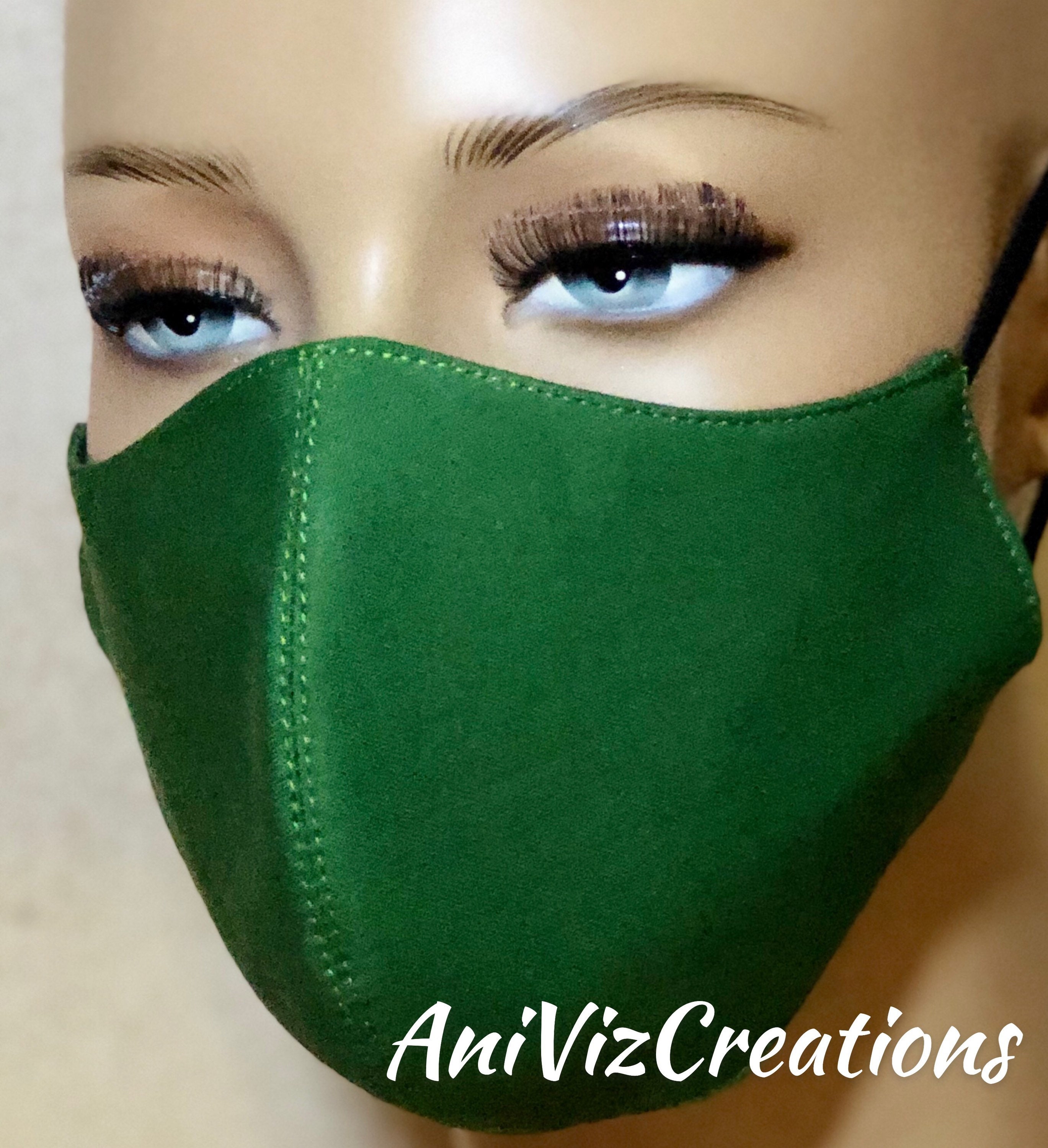 Green Face Mask 100 algodón con filtro de polipropileno Etsy