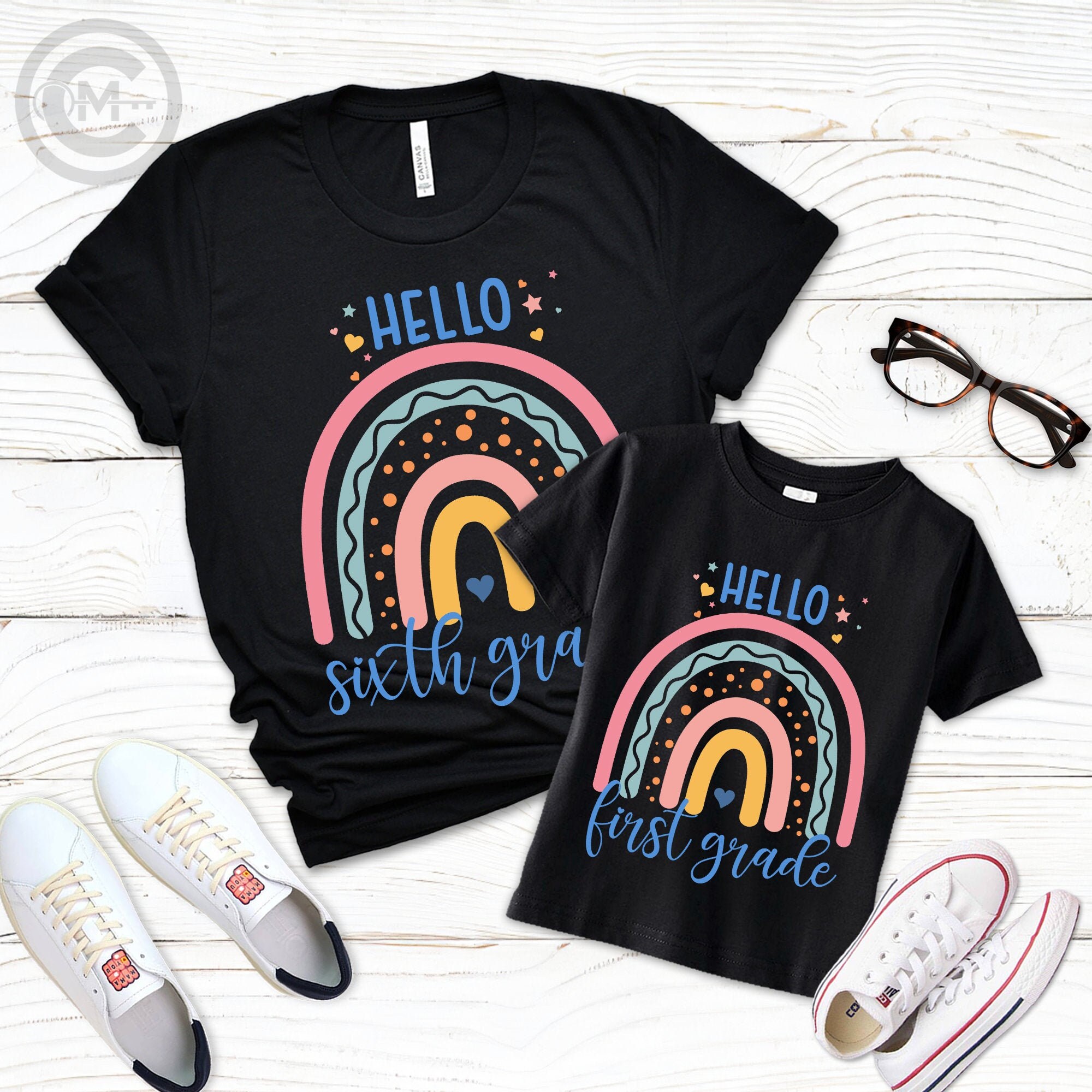 Hello Preschool Rainbow Shirt Preschool Shirt Girls First Etsy