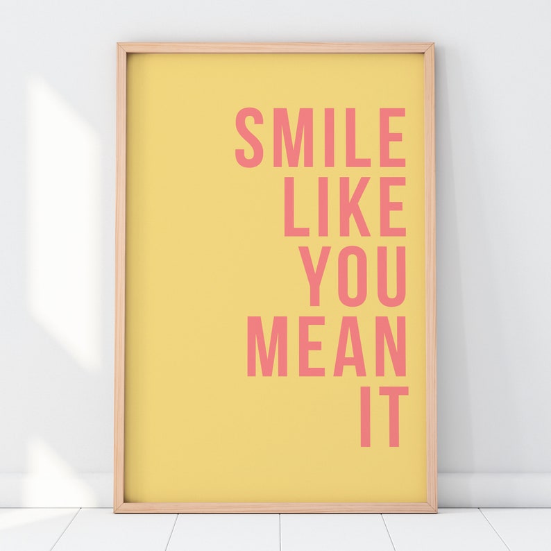 Smile Like You Mean It The Killers Lyrics Print A1 A2 | Etsy