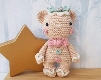 Gingerbread Ted / Crochet Pattern / Crochet amigurumi pattern (English)