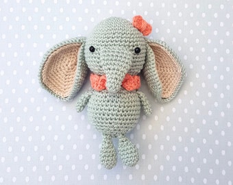 Amigurumi elephant pattern / crochet amigurumi pattern / crochet elephant / Emelie Elephant Pocket Sized Mini