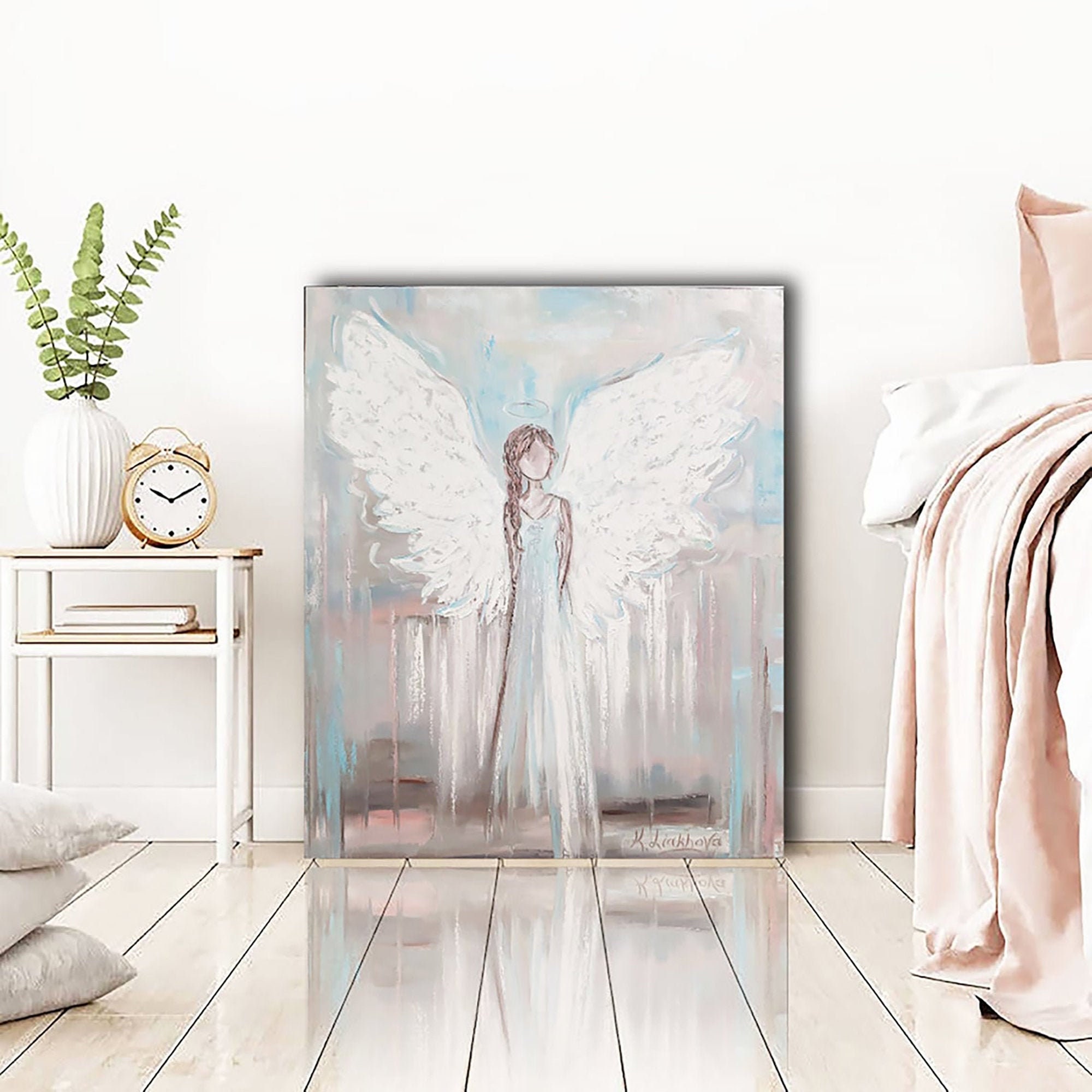 Angel PRINT Angel art Canvas art Angel Giclee PRINT on canvas Etsy