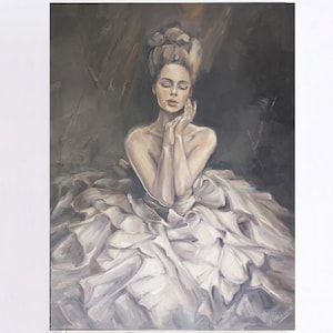 Female portrait Original art oil Canvas Figurative art Sexy image Woman portrait Figurative painting Modern Realism Romantic art Large art