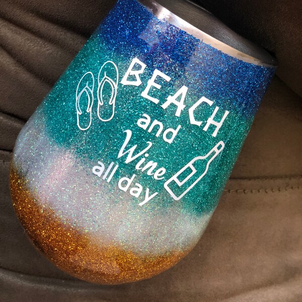 Beach Wine Glasses Etsy
