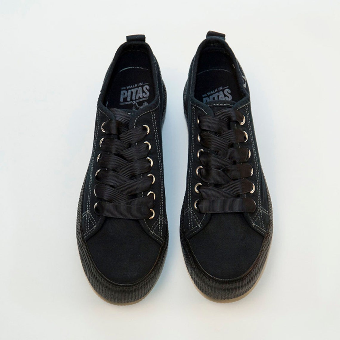 Black Canvas Skate Shoes by Walk In Pitas Etsy
