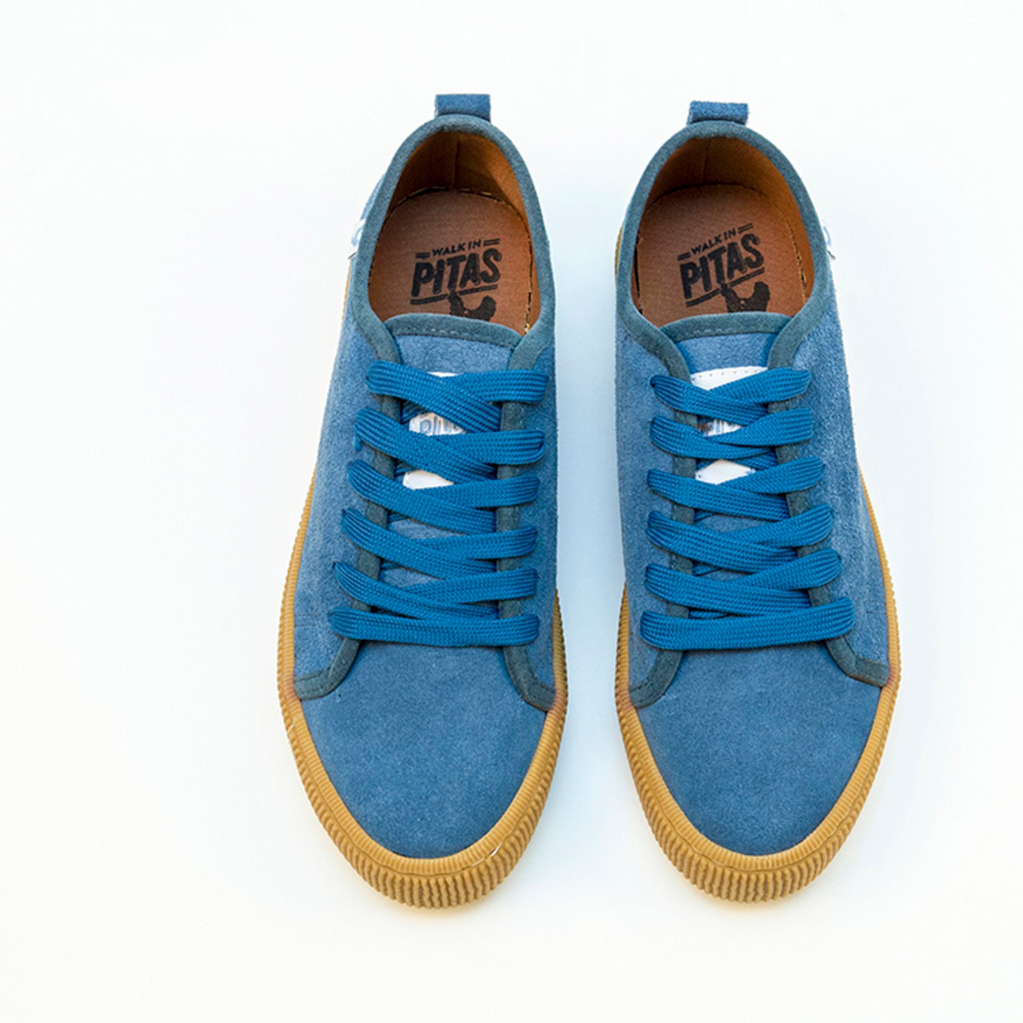 Blue Suede Skate Shoes by Walk In Pitas Etsy