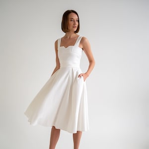 Viscose jersey two-piece dress snapped in the waist - top and skirt, four colors Diane dress - white, mustard, black, beige