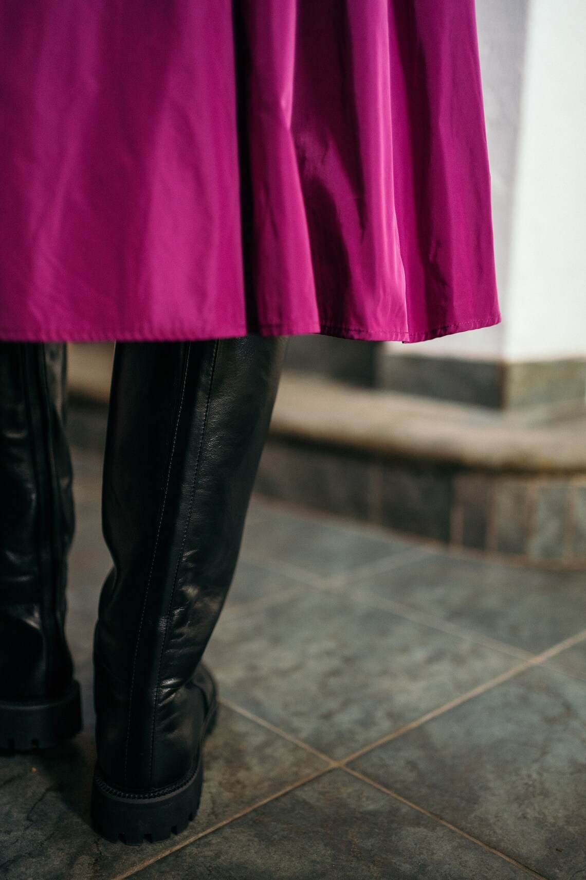 Magenta Solid Skirt