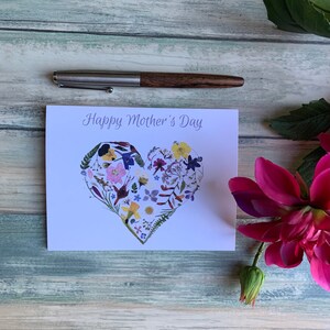 Biglietto per la festa della mamma con fiori pressati/festa della mamma/amante del giardino/pianta mamma