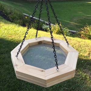 Comedero para pájaros de cedro hecho a mano – Regalo para amantes de las aves – Comedero colgante para exteriores – Comedero de madera maciza – Hecho en EE. UU.