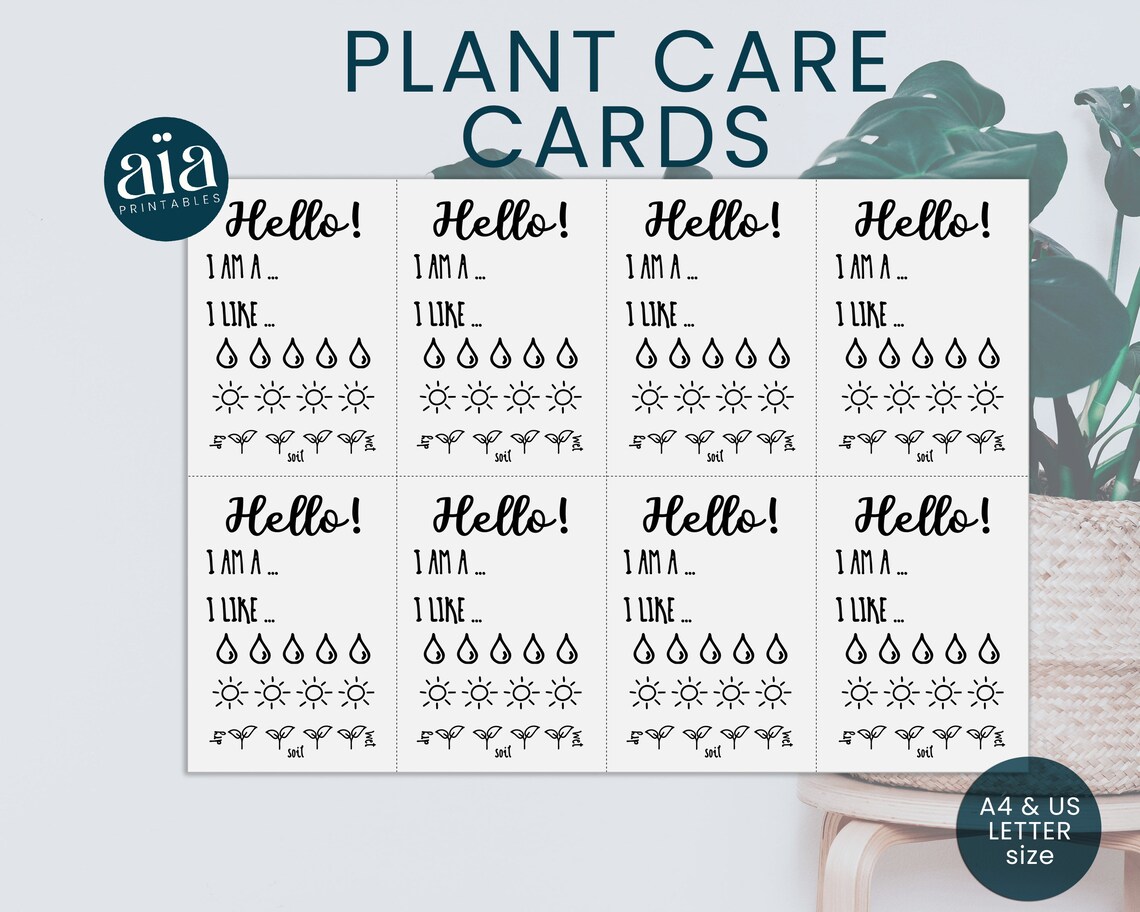Plant care tags Printable plant care sheet Plant care Etsy