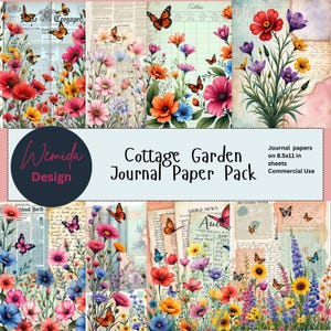 Botanical Journal Pages | Cottage Garden Ephemera | Digital Download | Scrapbooking |Junk Journal Kit | Printable Floral