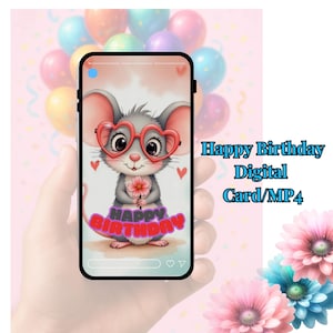 Happy Birthday Digital Card - Birthday Textable Animated Card, E-card - mp4 Animation