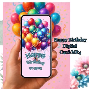 Happy Birthday Digital Card - Birthday Textable Animated Card, E-card - mp4 Animation