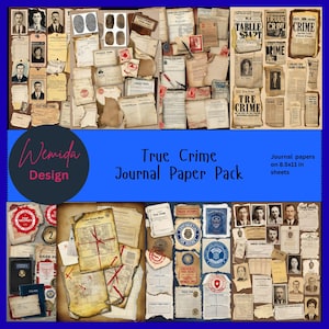 True Crime Ephemera Collage Sheets – Vintage  Printables, Scrapbooking, Digital Download, Fussy Cuts