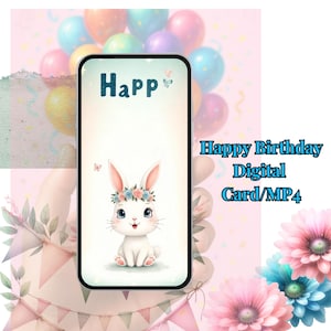 Happy Birthday Digital Card - Birthday Textable Animated Card, E-card - mp4 Animation