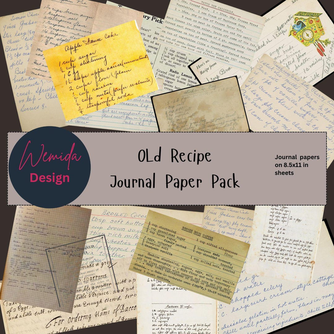 Vintage Recipe Ephemera • Junk Journal Kit (digital Download) - Etsy