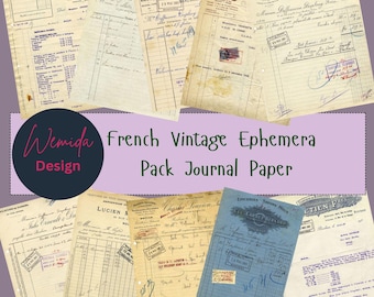 French Ephemera Pack – Vintage Paris Documents, Junk Journal (digitale download)