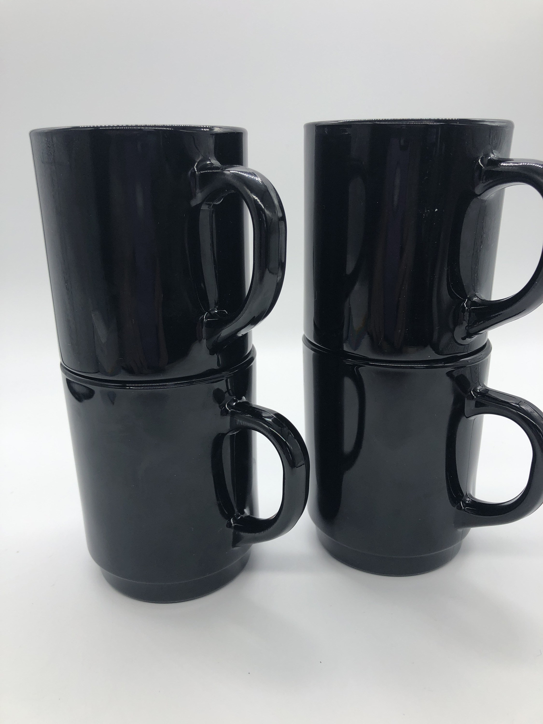 Ikea Mugs Stacking Black Four vintage Made in France années 90 Etsy