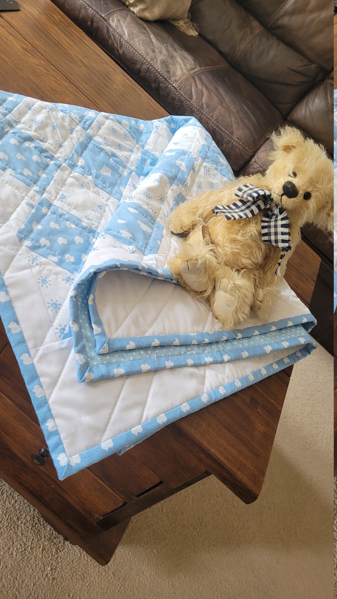 Handmade Hand Quilted Heirloom Baby Quilt Etsy UK