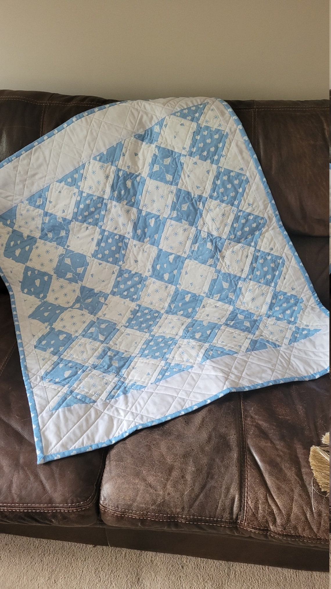 Handmade Hand Quilted Heirloom Baby Quilt Etsy UK
