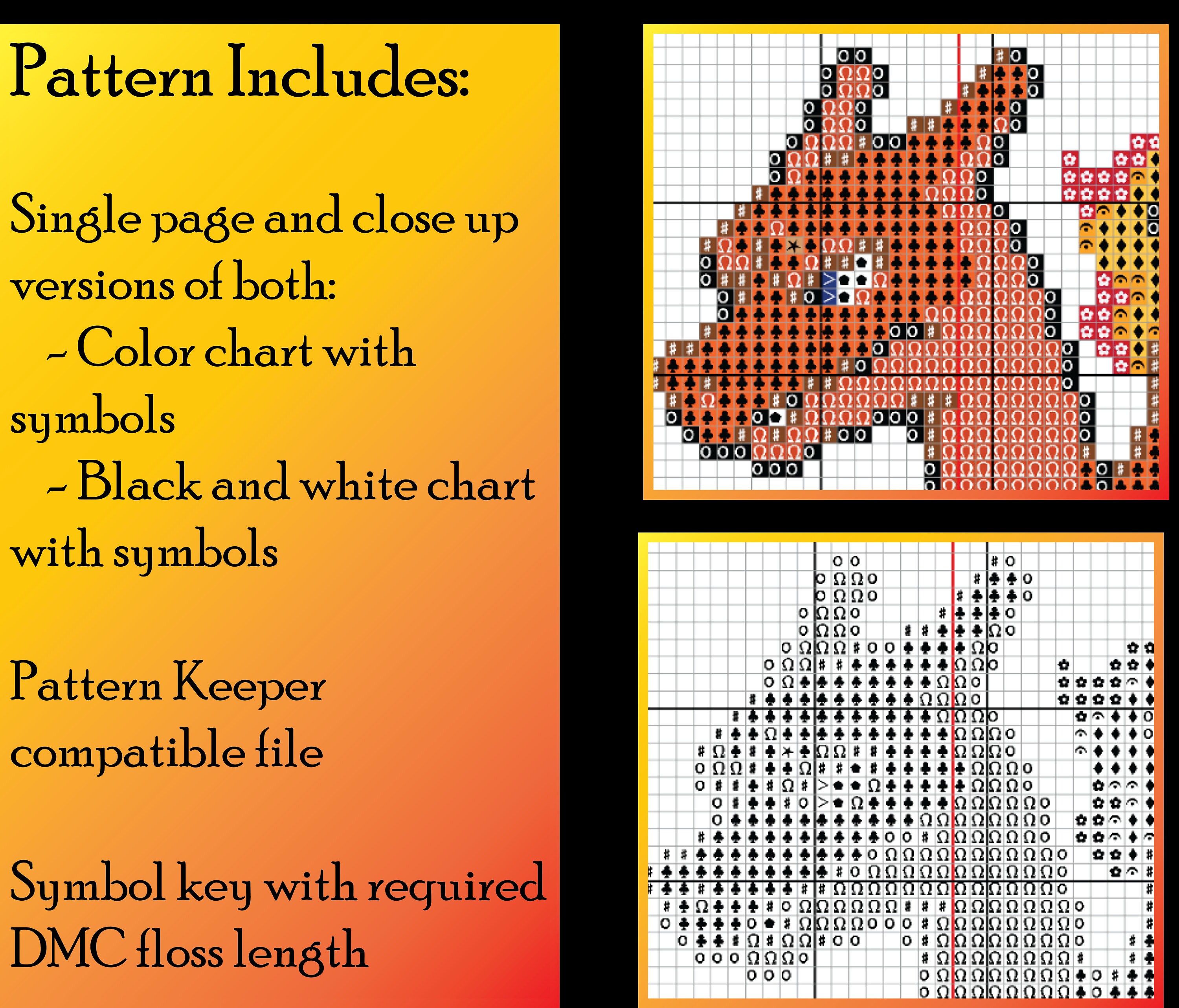 Mew & Mewtwo Pokemon Cross Stitch PDF Pattern 