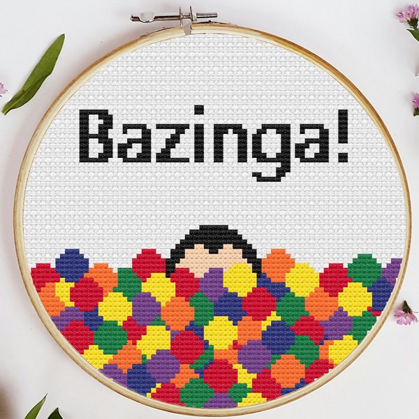 The Big Bang Theory Cross Stitch PDF Pattern | Bazinga | Ball Pit
