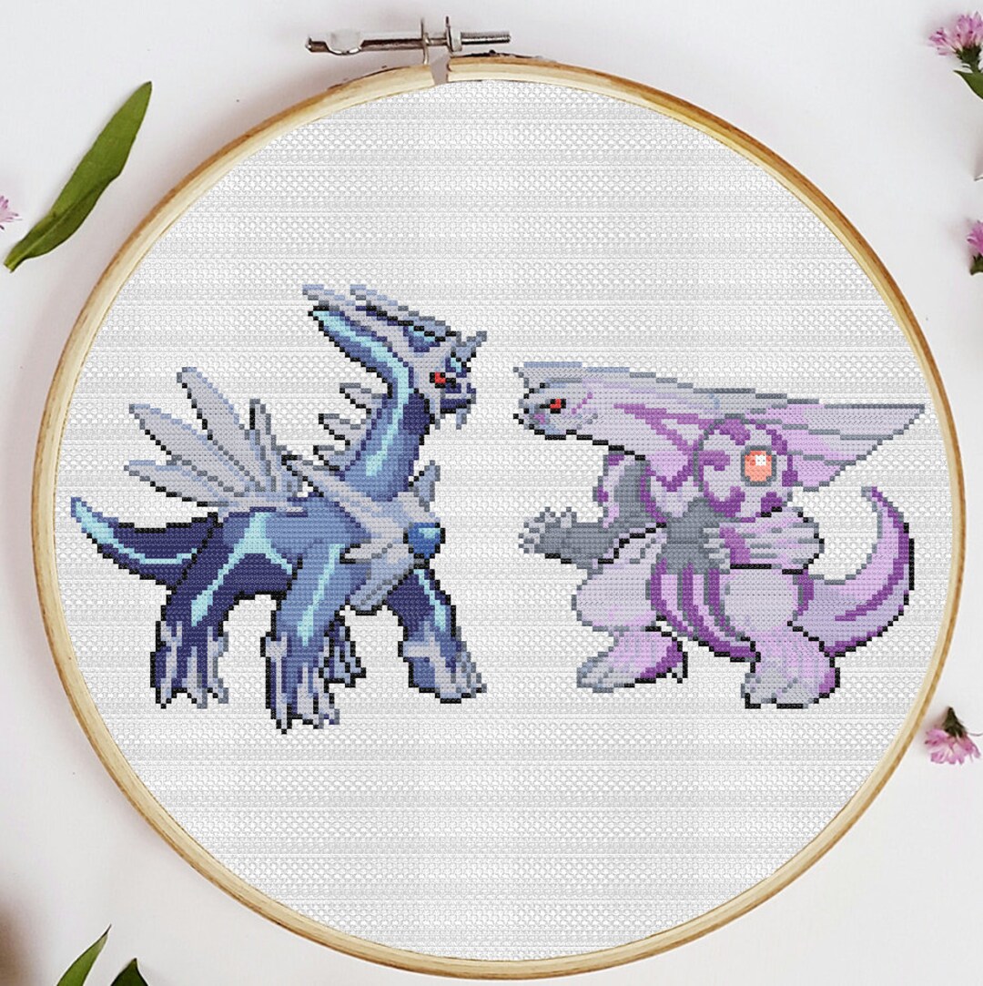 Dialga & Palkia Pokemon Cross Stitch PDF Pattern - Etsy