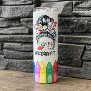Teacher Tumbler | 20 oz | Teacher Appreciation Gift | #TeacherLife | Teacher Nutrition Facts | School | End Of School Year