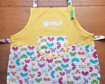 Children's apron girls butterflies with desired name