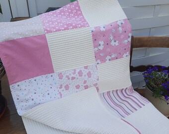 Babydecke Kuscheldecke Patchwork 70x100cm