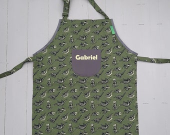 Children's Apron Dinos Dinosaur Kitchen Helper Set Chef's Hat