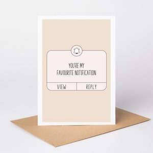 Notification vous êtes ma préférée, carte d'anniversaire, pour petit ami, carte de Saint-Valentin, cadeau relation longue distance, carte LDR, cadeau Vday