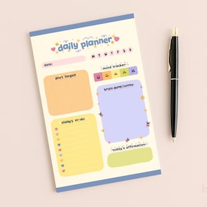 Daily Planner Notepad | 50 Tear-Off Sheets | To-do List