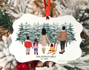 Personalized Family Ornament, Stocking Stuffer, Christmas Gift for Family, Family Ornament, Custom Christmas Gift, New Family, Keepsake