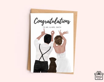 Personalized Wedding Card, Customizable Greeting Card, Personalized Wedding Gift, Wedding Greeting Card, Bridal Shower Gift, Keepsake, PC003