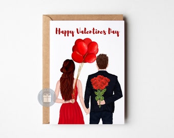 Personalized Valentine Card, Love Greeting Card, Personalized Gift, Card for Him, Custom Anniversary Gift, Valentine Card for Her,