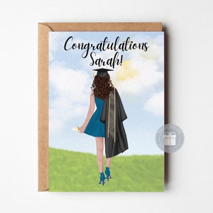 Carte personnalisée de remise des diplômes, Carte de remise des diplômes, Cadeau pour diplômé, Carte de félicitations, Carte de remise des diplômes, Cadeau pour elle, Carte personnalisée, PC002
