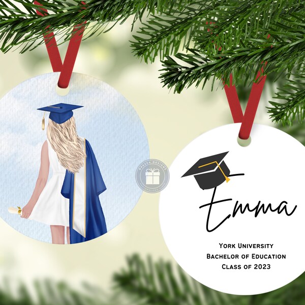 Personalized Graduation Ornament, Personalized Christmas Gift , Class of 2023 Gift, Stocking Stuffer for Her, Graduation Keepsake, Grad Gift