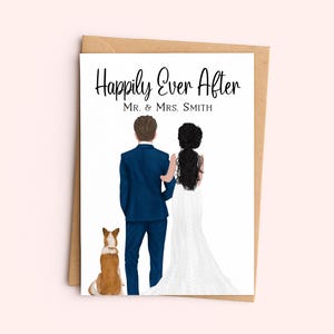 Personalized Wedding Card, Custom Wedding Gift, Customizable Greeting Card, Wedding Gift, Keepsake, Personalized Gift, Just Married PC008 image 1