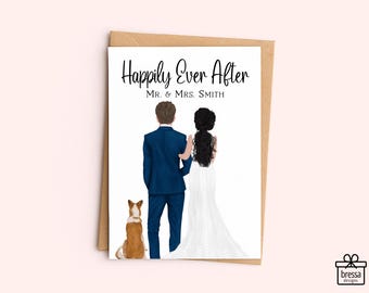Personalized Wedding Card, Custom Wedding Gift, Customizable Greeting Card, Wedding Gift, Keepsake, Personalized Gift, Just Married PC008