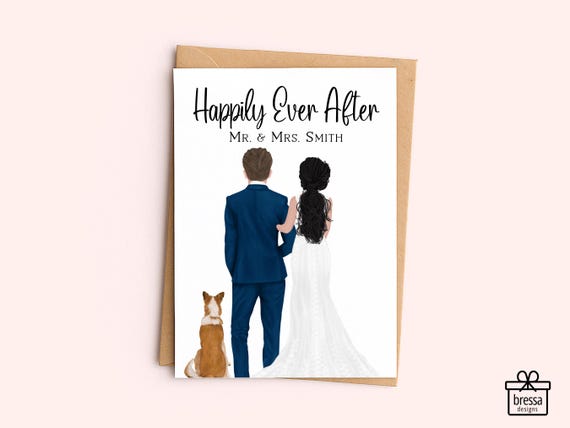 Personalized Wedding Card, Custom Wedding Gift, Customizable Greeting Card, Wedding Gift, Keepsake, Personalized Gift, Just Married PC008