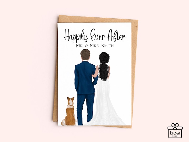 Personalized Wedding Card, Custom Wedding Gift, Customizable Greeting Card, Wedding Gift, Keepsake, Personalized Gift, Just Married PC008 image 1